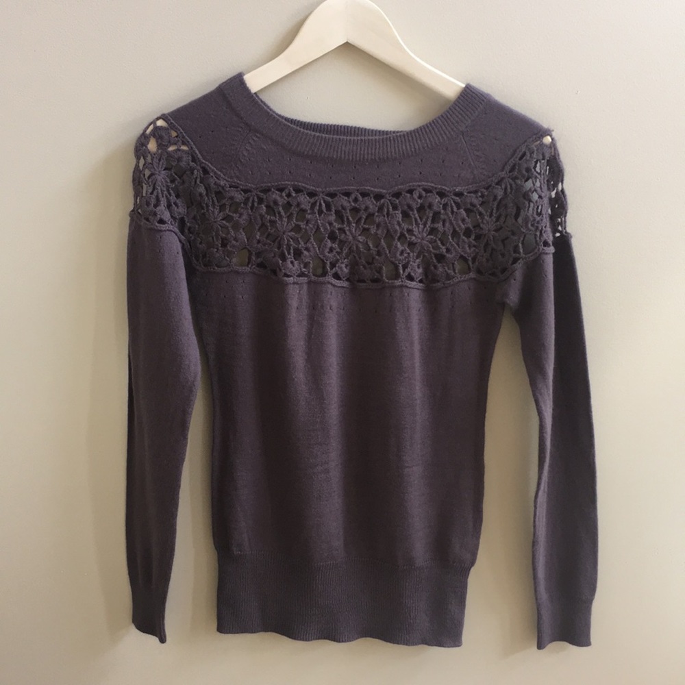UO/Lux- pullover sweater with cutout detail, sz S